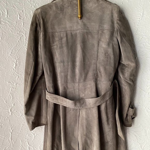 Leather Attic Grey Suede Coat with Fur Lining - Size 42 - Picture 3 of 5